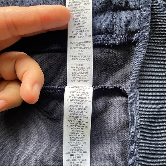 Tory Burch Sport Navy Blue Jacket size Small NWOT Ruffle Trim - Picture 10 of 11